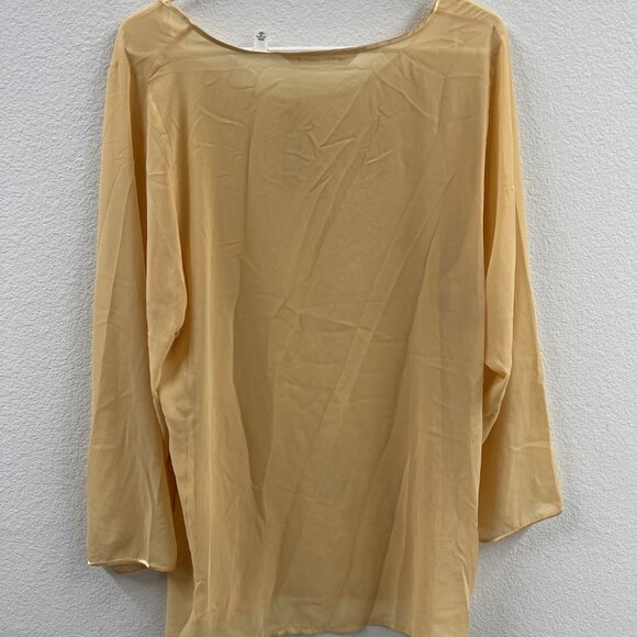 Victorias Secret Yellow Sheer Blouse With Keyhole Accent & Button Details - Picture 7 of 7